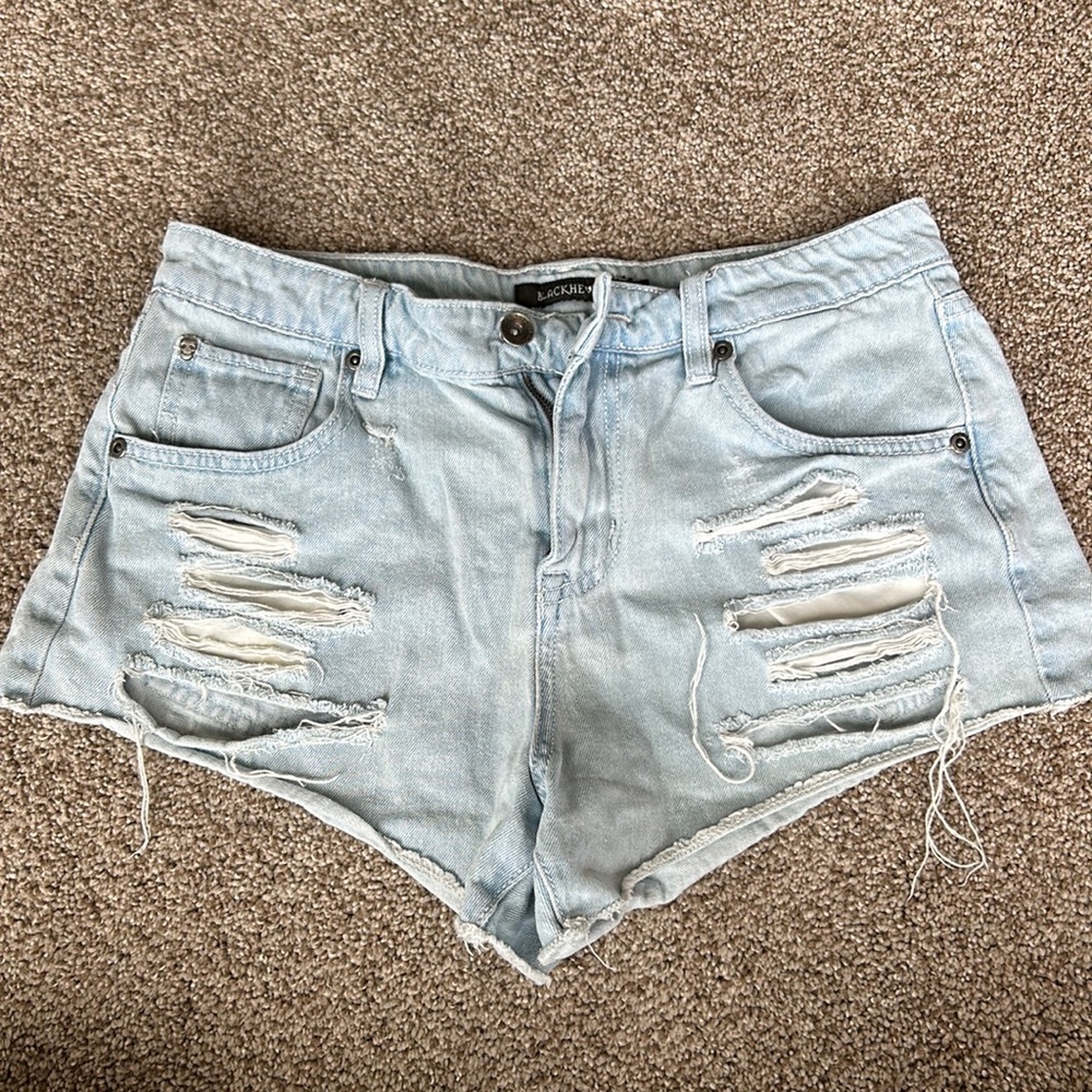 Black heart brand. Light wash denim shorts. Size 5